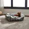 Frisco Buffalo Check Cuddler Pet Bed & Gift Set, Black & White -The Pet Haven Shop 299397 MAIN. AC SS1800 V1639093641