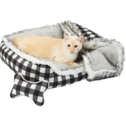 Frisco Buffalo Check Cuddler Pet Bed & Gift Set, Black & White 10 Frisco Buffalo Check Cuddler Pet Bed & Gift Set, Black & White -The Pet Haven Shop 299397 PT2. AC SS1800 V1639093612