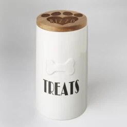 Frisco Ceramic Personalized Treat Jar With Wood Lid, 4 Cup, 32oz 11 Frisco Ceramic Personalized Treat Jar With Wood Lid, 4 Cup, 32oz -The Pet Haven Shop 301179 PT3. AC SS1800 V1631118424