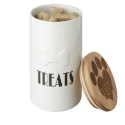 Frisco Ceramic Personalized Treat Jar With Wood Lid, 4 Cup, 32oz 12 Frisco Ceramic Personalized Treat Jar With Wood Lid, 4 Cup, 32oz -The Pet Haven Shop 301179 PT4. AC SS1800 V1631119626