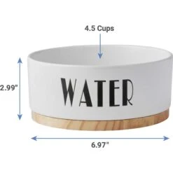 Frisco Ceramic Water Dog & Cat Bowl With Wood Base & Frisco Ceramic Food Dog & Cat Bowl With Wood Base -The Pet Haven Shop 302424 PT2. AC SS1800 V1623079647