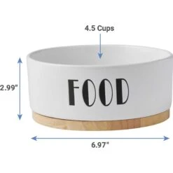 Frisco Ceramic Water Dog & Cat Bowl With Wood Base & Frisco Ceramic Food Dog & Cat Bowl With Wood Base -The Pet Haven Shop 302424 PT6. AC SS1800 V1623067055