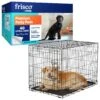 Frisco Fold & Carry Single Door Collapsible Wire Dog Crate & Frisco Premium Extra Large Printed Dog Training & Potty Pads -The Pet Haven Shop 303438 MAIN. AC SS1800 V1681229072