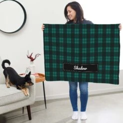 Frisco Personalized Plaid Soft Fleece Cat & Dog Blanket, 30" X 40" -The Pet Haven Shop 303999 PT5. AC SS1800 V1637610115