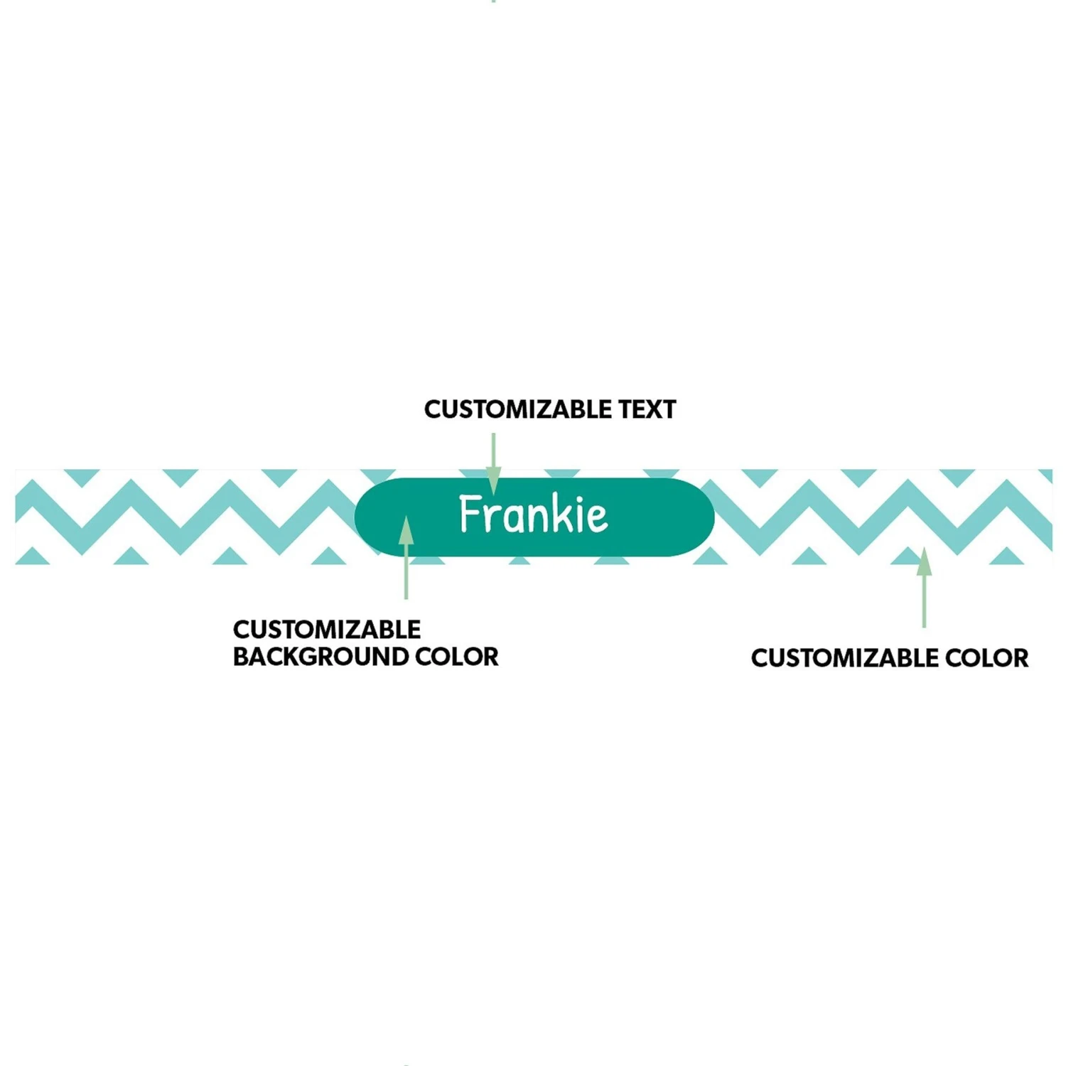 Frisco Personalized Chevron Ceramic Dog Bowl, 4.75-cup, 38oz 4 Frisco Personalized Chevron Ceramic Dog Bowl, 4.75-cup, 38oz - Image 2