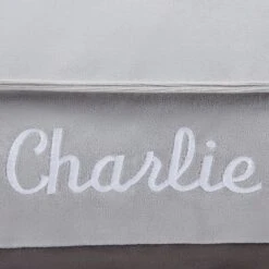 Frisco Personalized Silver Bolstered Bed With Silver Check Bolster -The Pet Haven Shop 311770 PT3. AC SS1800 V1630593995