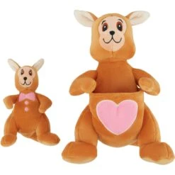 Frisco Valentine Kangaroo & Joey Plush Squeaky Dog Toy -The Pet Haven Shop 312899 PT2. AC SS1800 V1641836533