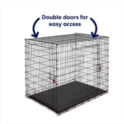 Frisco XX-Large Heavy Duty Enhanced Lock Double Door Wire Dog Crate, Fold & Carry Wire Dog Crate & Mat Kit, 54" -The Pet Haven Shop 318116 PT3. AC SS1800 V1634154738