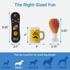 Frisco Father's Day Essential Latex Squeaky Dog Toy, 4 Count -The Pet Haven Shop 327045 PT1. AC SS1800 V1648563987