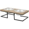 Frisco Premium Wood Elevated Stainless Steel Double Diner Dog & Cat Bowl -The Pet Haven Shop 331490 MAIN. AC SS1800 V1657656892