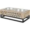Frisco Premium Wood Elevated Stainless Steel Double Diner Dog & Cat Bowl, 3 Cup 2 Frisco Premium Wood Elevated Stainless Steel Double Diner Dog & Cat Bowl, 3 Cup -The Pet Haven Shop 331507 MAIN. AC SS1800 V1657656894