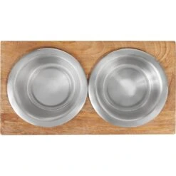 Frisco Premium Stainless Steel Double Diner Dog & Cat Bowl, Black -The Pet Haven Shop 331532 PT4. AC SS1800 V1657656874