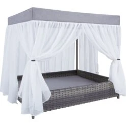 Frisco Outdoor Wicker Canopy Dog Bed -The Pet Haven Shop 356071 PT2. AC SS1800 V1651003892