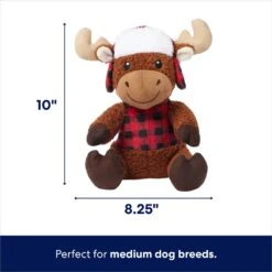 Frisco Holiday Cozy Moose Plush Squeaky Dog Toy -The Pet Haven Shop 360934 PT1. AC SS1800 V1695045372