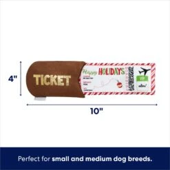 Frisco Holiday Home For The Holidays Airline Ticket Bungee Plush Squeaky Dog Toy -The Pet Haven Shop 360966 PT1. AC SS1800 V1695047244