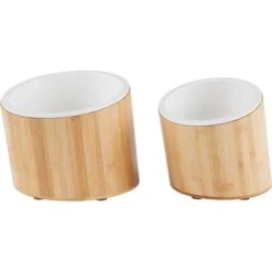 Frisco Elevated Slanted Bamboo Melamine Non-Skid Dog Bowl With Bamboo Stand -The Pet Haven Shop 363387 PT5. AC SS1800 V1657657267