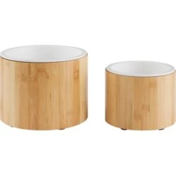 Frisco Elevated Non-Skid Bamboo Melamine Dog Bowl With Bamboo Stand -The Pet Haven Shop 363391 PT5. AC SS1800 V1657657268