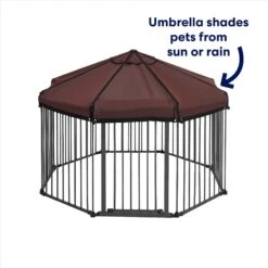 Frisco Outdoor Galvanized Steel 8-Panel Configurable Gate And Playpen With Oxford Roof -The Pet Haven Shop 507086 PT2. AC SS1800 V1669212042
