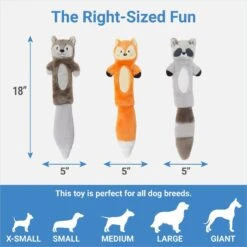 Frisco Forest Friends Stuffing-Free Skinny Plush Squeaky Dog Toy + 3 Items -The Pet Haven Shop 582478 PT2. AC SS1800 V1658239416
