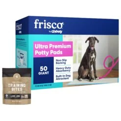 Frisco Giant Non-Skid Ultra Premium Dog Training & Potty Pads & Bones & Chews All-Natural Lamb Lung Dehydrated Dog Treats
