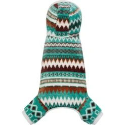 Frisco Fairisle Cozy Plush Fleece Dog & Cat PJs, Green -The Pet Haven Shop 719054 PT4. AC SS1800 V1692720279