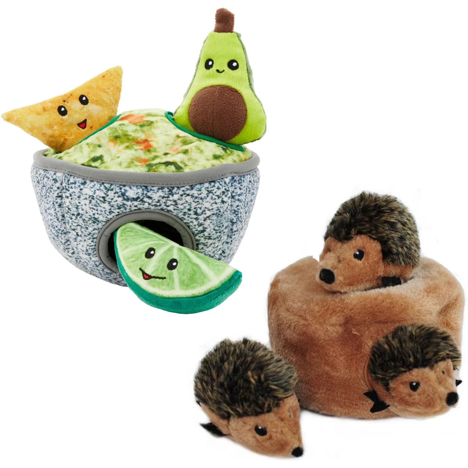 Frisco Guacamole Hide & Seek Puzzle Plush Squeaky Dog Toy & ZippyPaws Burrow Squeaky Hide & Seek Plush Dog Toy, Hedgehog Den 3 Frisco Guacamole Hide & Seek Puzzle Plush Squeaky Dog Toy & ZippyPaws Burrow Squeaky Hide & Seek Plush Dog Toy, Hedgehog Den