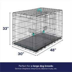 Frisco Heavy Duty Enhanced Lock Double Door Fold & Carry Wire Dog Crate & Mat Kit & MidWest Quiet Time Fleece Dog Crate Mat -The Pet Haven Shop 947398 PT2. AC SS1800 V1693602742