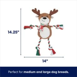 Frisco Holiday Reindeer Plush With Rope Squeaky Dog Toy & Frisco Holiday Lights Plush With Rope Squeaky Dog Toy -The Pet Haven Shop 986134 PT2. AC SS1800 V1698346274