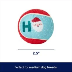 Frisco Holiday Santa's Helpers Plush Squeaky Dog Toy, 3 Count & Frisco Holiday Ho Ho Ho Fetch Squeaky Tennis Ball Dog Toy -The Pet Haven Shop 986214 PT6. AC SS1800 V1698257734