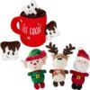 Frisco Holiday Santa's Helpers Plush Squeaky Dog Toy, 3 Count & Frisco Holiday Hot Cocoa Hide & Seek Puzzle Plush Squeaky Dog Toy -The Pet Haven Shop 986230 MAIN. AC SS1800 V1698258405