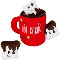 Frisco Holiday Santa's Helpers Plush Squeaky Dog Toy, 3 Count & Frisco Holiday Hot Cocoa Hide & Seek Puzzle Plush Squeaky Dog Toy -The Pet Haven Shop 986230 PT5. AC SS1800 V1698258115