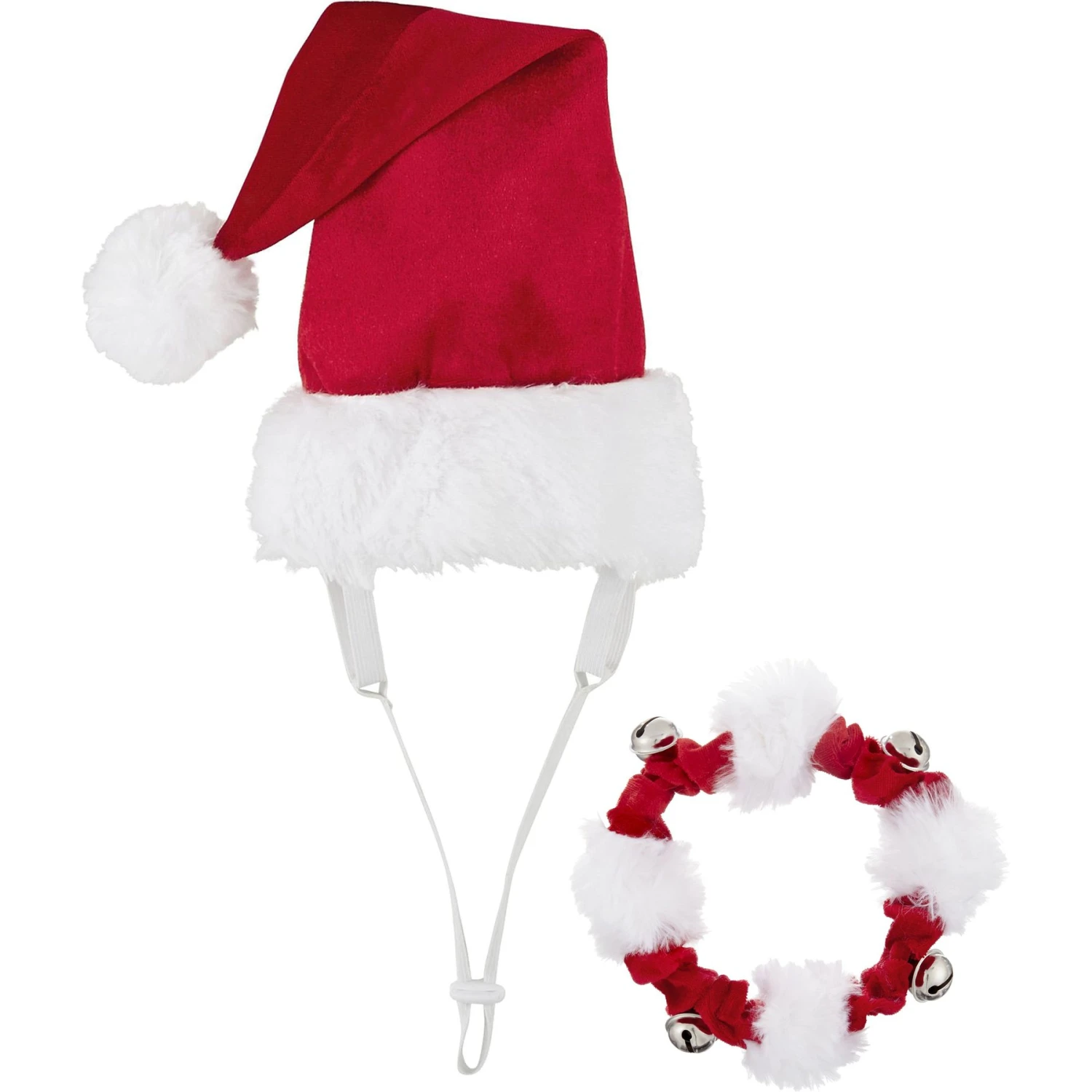Frisco Holiday Dog & Cat Santa Hat, 1 Count & Frisco Jingle Bells Dog & Cat Holiday Collar With Bells, 1 Count 3 Frisco Holiday Dog & Cat Santa Hat, 1 Count & Frisco Jingle Bells Dog & Cat Holiday Collar With Bells, 1 Count