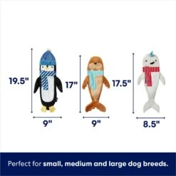 Frisco Holiday Ho Ho Ho Fetch Squeaky Tennis Ball Dog Toy & Frisco Holiday Arctic Friends Stuffing-Free Skinny Plush Squeaky Dog Toy -The Pet Haven Shop 986310 PT6. AC SS1800 V1698258464