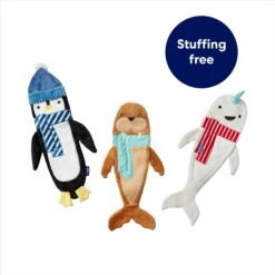 Frisco Holiday Ho Ho Ho Fetch Squeaky Tennis Ball Dog Toy & Frisco Holiday Arctic Friends Stuffing-Free Skinny Plush Squeaky Dog Toy -The Pet Haven Shop 986310 PT7. AC SS1800 V1698258405